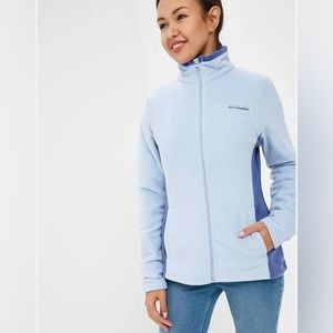 Columbia Women’s Fleece Full Zip Light and Dark‎ Blue Jacket Size XL